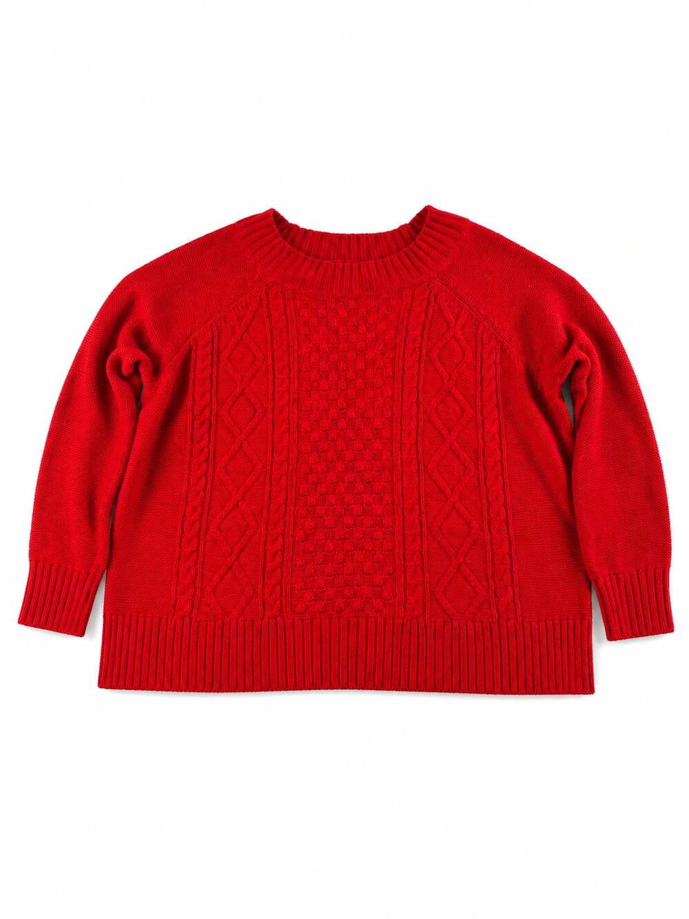 Chaps Women's Red Cable Knit Crewneck Pullover Sweater Size 2X
